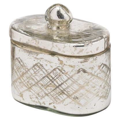Decorative Silver Topped Large Trinket Jar