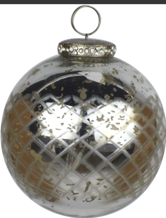 The Noel Collection Silver Etched Bauble
