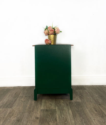 Stag Emerald Green 4 Drawer Bedside Cabinet