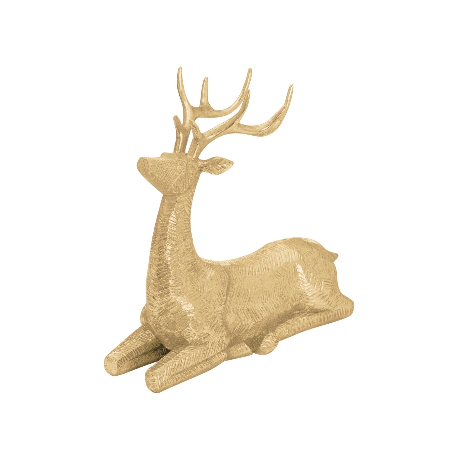 Decorative Gold Sitting Deer - Unique Home Pieces