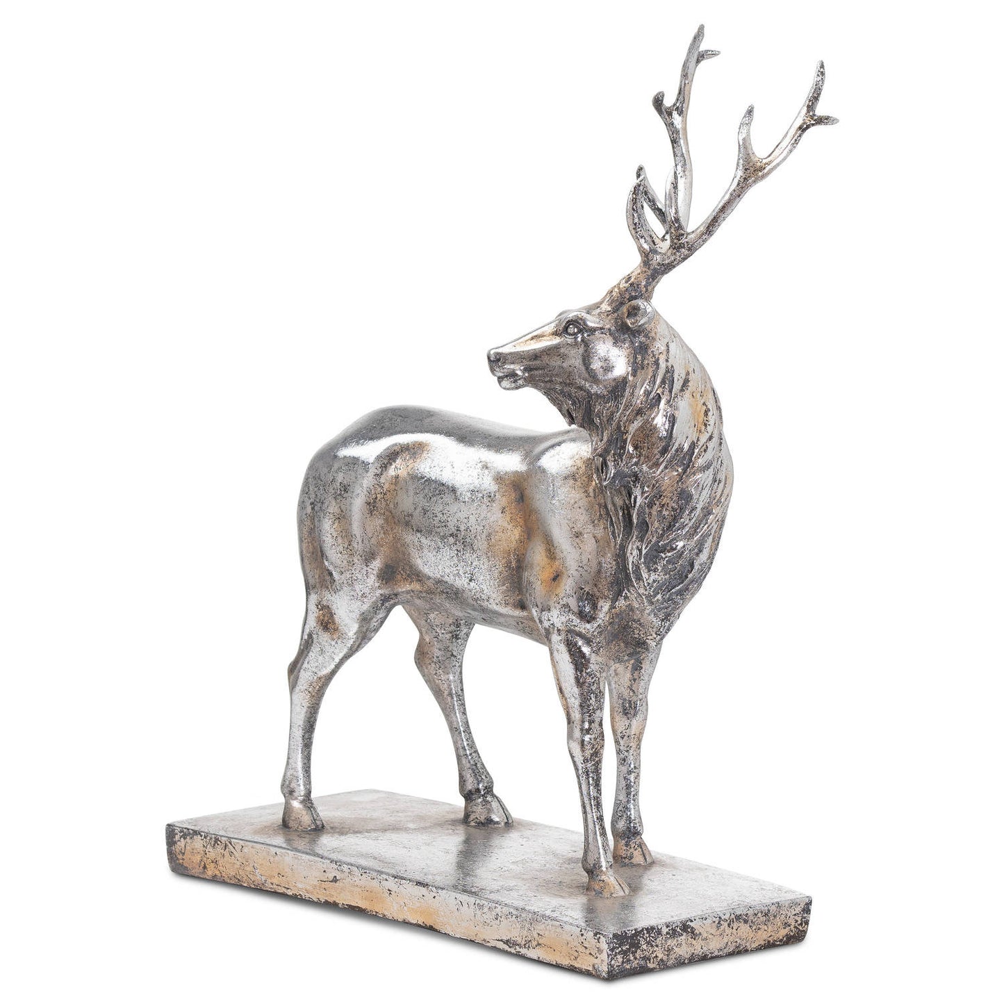 Large Standing Decorative Silver Stag