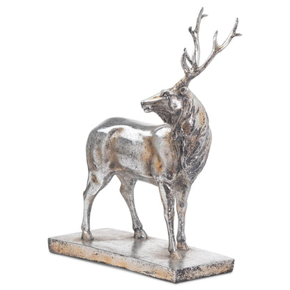 Large Standing Decorative Silver Stag
