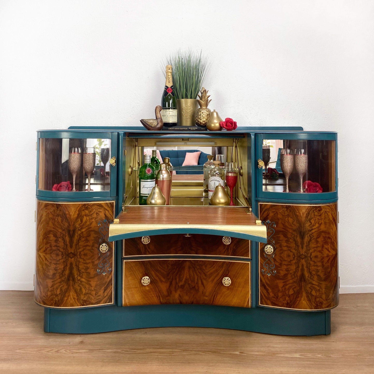 Beautility Walnut Cocktail Cabinet/Bar/Drinks Cabinet - Unique Home Pieces